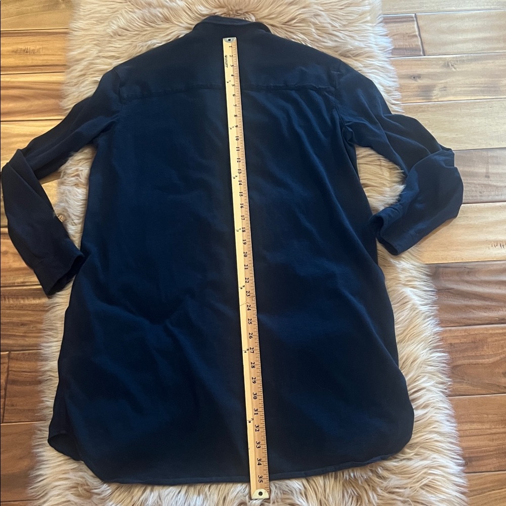Frank & Eileen Mary Dress Heritage Jersey Black Cotton Button Down Shirt Dress M - Picture 9 of 13